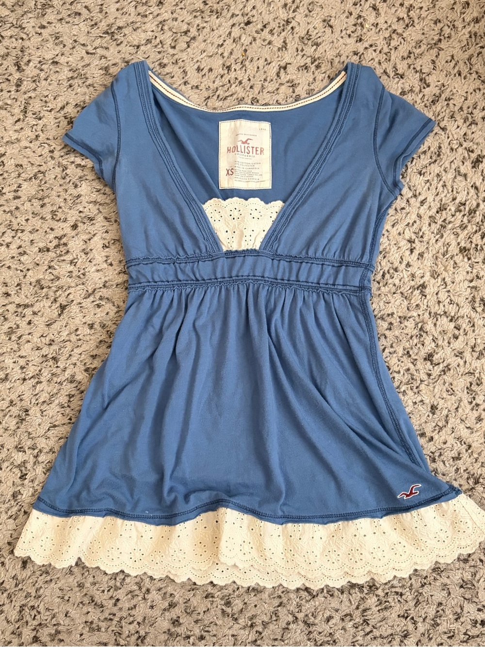 Thee Rare Y2k Hollister Blue Babydoll Top